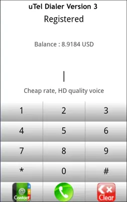 uTel Dialer android App screenshot 1